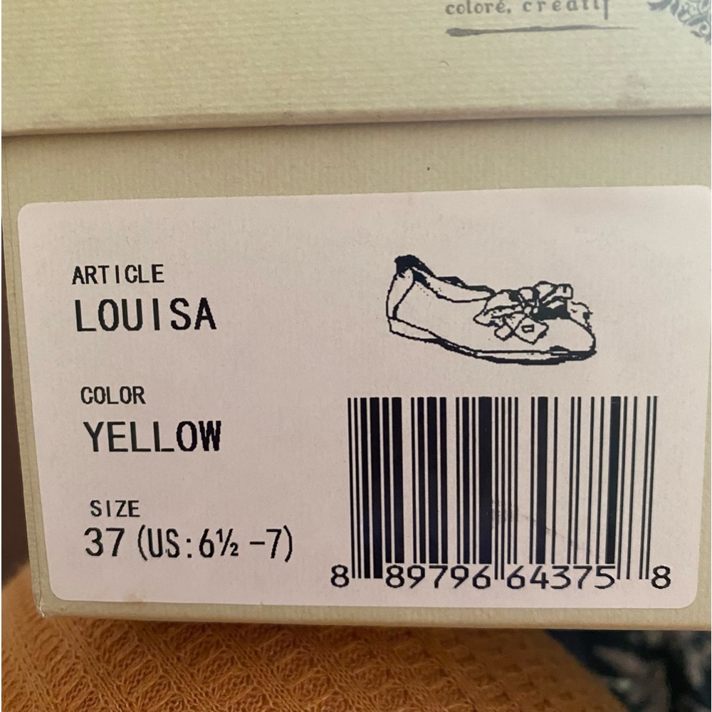 SPRING STEP L’ARTISTE LOUISA  BALLERINA FLATS YELLOW LEATHER SZ 37 EU / 6.5-7 US - Picture 3 of 13